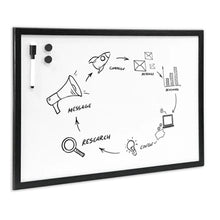 Cargar imagen en el visor de la galería, Pizarra Blanca Magenética, Enmarcado con Madera sólida, para usos en casa o la oficina, Apto para rotulador de Pizarra