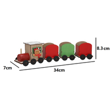 Cargar imagen en el visor de la galería, Tren de Madera Navideño con Jengibre - Decoración Navideña para Mesa, Chimenea y Regalo Infantil, Adorno de Navidad Original (Pack de 2 / Unidad)