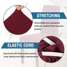 Cargar imagen en el visor de la galería, Fundas de asientos elásticas Ajustables con Respaldo Alto para restaurantes, Diseño de cuerda, Fundas sólidas para sillas de Comedor