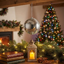 Cargar imagen en el visor de la galería, Bola de Espejo 20 cm Plata Mireia - Bola Disco Colgante para Decoración, Fiestas y Navidad