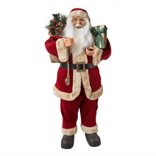 Cargar imagen en el visor de la galería, Papá Noel Grande 90 cm con Luz y Música - Muñeco de Santa Claus Decorativo con Saco de Regalos y Caja, Figura Navideña para Hogar, escaparates y Fiestas