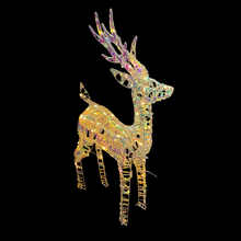 Cargar imagen en el visor de la galería, Figura Reno de Navidad de Metal con Luces LED Multicolor para Interior - Decoración Navideña