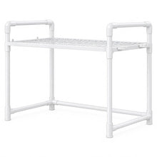 Cargar imagen en el visor de la galería, Estantería para Microondas Organizador de Cocina 2 y 3 Niveles con Ganchos - Soporte Encimera Multiusos Acero (Negro / Blanco)