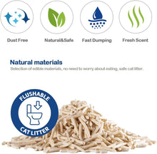 Cargar imagen en el visor de la galería, Arena Aglomerante para Gatos Arena 6L de Tofu para Gatos sin Polvo Fácil de Aglomerar Controla los Olores se Lanza en el Inodoro