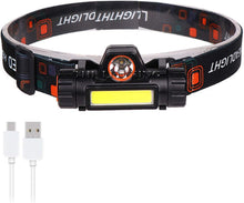 Cargar imagen en el visor de la galería, Linterna de cabeze frontal led recargables ajustable 2 modos 127LM IP20 Magenética para campo, camping al aire libre, escalada de montaña y minería y reparación de automóviles
