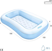 Cargar imagen en el visor de la galería, Intex Piscina Hinchable Infantil Rectangular, 166x100x25 cm, 90 litros de Capacidad, Suelo Hinchable para Mayor Comodidad, Piscina Azul para niños Desde 2 años, Incluye Parche de reparación (57403)