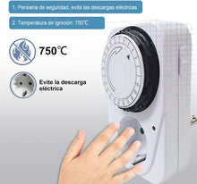 Cargar imagen en el visor de la galería, Enchufe eléctrico temporizador mecánico de 24 horas 230V 16A Max:3680W …