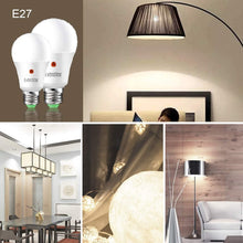 Cargar imagen en el visor de la galería, Bombilla LED con Sensor Crepuscular Day/Night, E27, 900Lm, 9W, Equivalente a 72W, Luz Blanca Fría 6500K, Encendido/Apagado Automático, Para Pasillo, Jardín, Terraza, 2Pcs