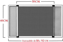 Cargar imagen en el visor de la galería, Mosquitera con Marco Blanco extensible de aluminio adaptable a ventanas, anti-insectos (mosquitos o moscas)