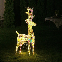 Cargar imagen en el visor de la galería, Figura Reno de Navidad de Metal con Luces LED Multicolor para Interior - Decoración Navideña