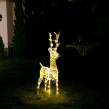 Cargar imagen en el visor de la galería, Figura Reno de Navidad de Metal con Luces LED Multicolor para Interior - Decoración Navideña