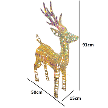 Cargar imagen en el visor de la galería, Figura Reno de Navidad de Metal con Luces LED Multicolor para Interior - Decoración Navideña