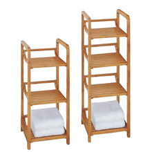 Cargar imagen en el visor de la galería, Estanteria de almacenamiento de cocina y baño de bambú de Bambú, Estantes de baño y Cocina diseño moderno, Mueble de Baño y Cocina