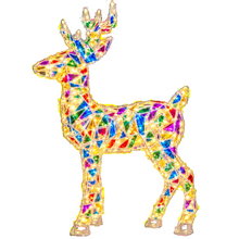 Cargar imagen en el visor de la galería, Ciervo LED Multicolor de Navidad de 53 cm – 50 LED, Funciona con 3 Pilas AA