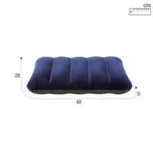 Cargar imagen en el visor de la galería, Almohada hinchable flocada, 43 x 28 x 9 cm, color azul