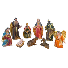 Cargar imagen en el visor de la galería, NACIMIENTO 9 PIEZAS 17CM NAVIDAD BELÉN ESCENA PESEBRE FIGURAS
