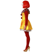 Cargar imagen en el visor de la galería, Disfraz Payasa Amarilla Sangrienta Mujer Adulto Para Halloween Carnaval Teatro