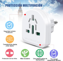 Cargar imagen en el visor de la galería, Adaptador de enchufe universal para toma de viaje, toma de corriente de pared