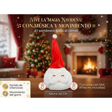 Cargar imagen en el visor de la galería, Gorro de Papá Noel Peluche Musical con Movimiento (19x42 cm) - Adorno Navideño Eléctrico con Música y Baile de Sombrero, Funciona con 3 Pilas AA