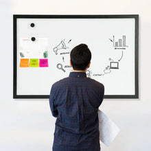 Cargar imagen en el visor de la galería, Pizarra Blanca Magenética, Enmarcado con Madera sólida, para usos en casa o la oficina, Apto para rotulador de Pizarra