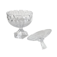 Cargar imagen en el visor de la galería, Bombonera Con Tapa de Cristal Diseño 3D para Almacenar Bombones Caramelos Dulces y Decorar Centro de Mesa ø 16.5 x 24 cm