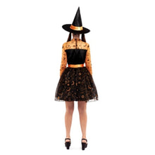 Cargar imagen en el visor de la galería, Disfraz Bruja Naranja Chica Niña Joven Jovencita Para Fiesta De Halloween Carnaval Cumpleaños Teatro