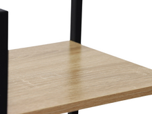 Cargar imagen en el visor de la galería, Estantería Mesita de Noche Dormitorio Elegante Negro y Madera 2, 3, 4 Niveles Soportes Laterales de Metal