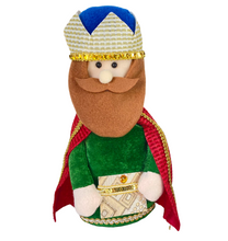 Cargar imagen en el visor de la galería, Conjunto de 3 Figuras Reyes Magos de Tela para Decoración de Navidad y el Día de Reye 13x10x31 cm