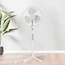 Cargar imagen en el visor de la galería, Ventilador de Pie Silencioso Redondo Oscilante 3 Velocidades Cabezal Inclinable y Altura Regulable