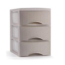 Cargar imagen en el visor de la galería, Cajonera Sobremesa de Plástico Imitación Rattan para Ordenación Decoración Hogar Oficina