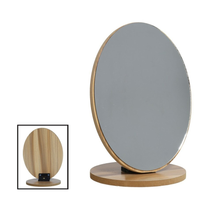 Cargar imagen en el visor de la galería, Espejo de Bambú Ajustable – Espejo de Mesa con Soporte Plegable, Diseño Natural y Ángulo Regulable