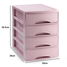 Cargar imagen en el visor de la galería, Cajonera de Sobremesa Imitación Rattan A4 con en Plástico Duro. Ideal para Organizar la Oficina