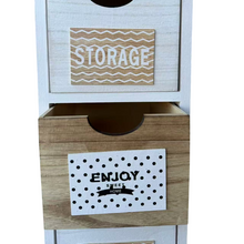 Cargar imagen en el visor de la galería, Mueble Sinfonier Cajonera Cómoda de Madera Vintage y Blanco para Habitación Decoracion a la Casa