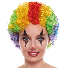 Cargar imagen en el visor de la galería, Peluca de Payaso Rizos Negro o Muticolor (70 g) Para Fiesta de Carnaval Halloween Cumpleaños Teatro