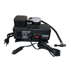 Cargar imagen en el visor de la galería, Kmt style Compresor de Aire Eléctrico 2 en 1 Para Mechero de Coche 12V y Corriente 230V, 250 PSI, 72 W, Bomba de aire Portatíl, Inflador Eléctrico Para Inflar Ruedas de Coche Bicicleta y Pelotas