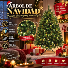 Cargar imagen en el visor de la galería, Árbol de Navidad Artificial de PVC con Luces LED – Luz Fría y Cálida - Gerimport