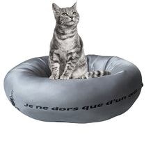Cargar imagen en el visor de la galería, Cama Redonda para Gato o Perro Ø40x15 cm Gris – Cesta con Cojín Extraíble, Suave de Poliéster, Lavable, Ideal Invierno y Verano