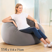 Cargar imagen en el visor de la galería, Intex 68579NP - Sillón hinchable beanless con vinilo resistente al agua y acabado aterciopelado suave al tacto 107 x 104 x 69 cm gris