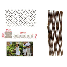 Cargar imagen en el visor de la galería, Valla Celosía plegable Mimbre extensible de madera natural enrejada soporte para cerca para planta trepadora