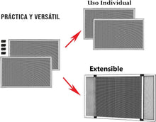Cargar imagen en el visor de la galería, Mosquitera con Marco Blanco extensible de aluminio adaptable a ventanas, anti-insectos (mosquitos o moscas)
