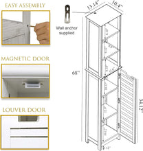 Cargar imagen en el visor de la galería, Tendance Armario Alto Miami con Estructura Color Blanco 1 Puerta 3 estantes y 2 estantes interior