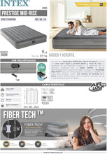 Cargar imagen en el visor de la galería, Colchón hinchable Dura Bream Prestige, Cama de aire Bomba de inflado incorporada, Colchón inflable Fiber-Tech, Gris Intex