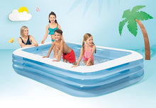 Cargar imagen en el visor de la galería, Piscina Hinchable Infantil Rectangular, 305x183x56 cm, 1.020 litros, 3 Cámaras de Aire, Estable, Tapón de desagüe, Vinilo, Larga duración, Parche de reparación, para niños Desde 6 años (58484) - Intex