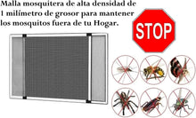 Cargar imagen en el visor de la galería, Mosquitera con Marco Blanco extensible de aluminio adaptable a ventanas, anti-insectos (mosquitos o moscas)