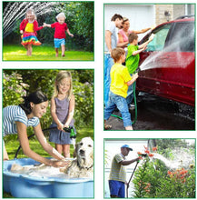 Cargar imagen en el visor de la galería, Manguera de Jardín Extensible con Pistola Rociadora de 7 Funciones, Conectores de 1/2 y 3/4 Pulgadas, Manguera de Riego Flexible Resistente Ligero y Potatíl