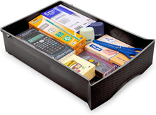 Cargar imagen en el visor de la galería, Cajonera de Sobremesa Imitación Rattan A4 con en Plástico Duro. Ideal para Organizar la Oficina
