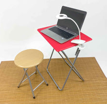 Cargar imagen en el visor de la galería, Taburete Plegable de Madera - 30x45cm - Estructura Metálica - Ideal para Cocina, Terraza o Jardín - Color Natural