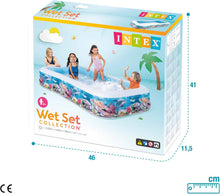 Cargar imagen en el visor de la galería, Intex Piscina Hinchable Grande diseño océano, 305x183x56 cm, 1050 litros, 3 cámaras de Aire, Tapón de desagüe, Vinilo Resistente, Uso Exterior, Ideal jardín y Verano, Parche Incluido, +6 años (58485)