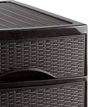 Cargar imagen en el visor de la galería, Cajonera de Sobremesa Imitación Rattan A4 con en Plástico Duro. Ideal para Organizar la Oficina