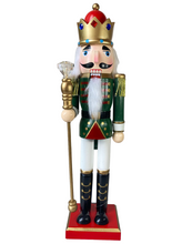 Cargar imagen en el visor de la galería, Cascanueces Soldado Verde / Rojo De Madera Navideño Figura Decorativa Para Decoracion de Navidad